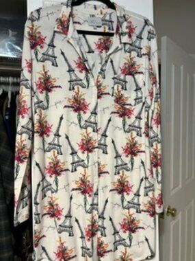 NWOT Cat's Pajamas Women's Sleepshirt in Paris Print Size Large
